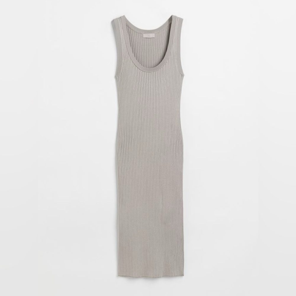 NWT H&M Gray ribbed knit bodycon dress